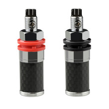 2 Stücke Schwarz & Rot Banana Jack Binding Post Rhodiniert HIFI