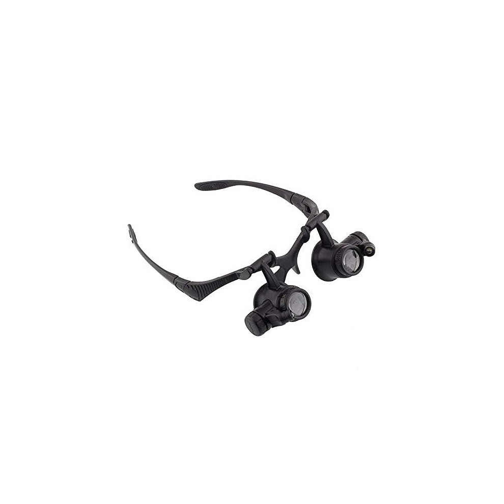 Black Headmounted Magnifier 10X, 15X, 20X, 25X With Led Lights,