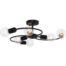 (As show, One size) Modern Chandeliers Ceiling Lights Black 6 E27 compatible with living room bedroom restaurant cafe(Without bulbs)