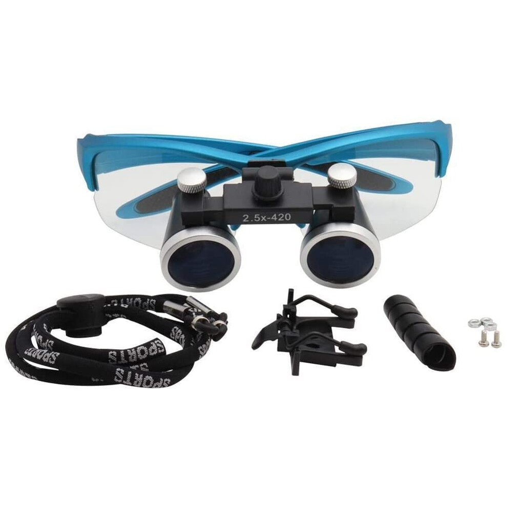 Dental Loupe 2.5X/3.5X 420mm ClipOn Head Mounted Magnifying Glasses Adjustable Working Distance Lightweight Surgical Magnifier