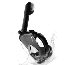 Full Face Snorkel Cover Black Large XL Anti-Fog 180 View Foldable