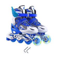 Patines dinámicos para niños, ruedas totalmente luminosas para diversión convertible de tres ruedas, patines en línea de tallas ajustables para