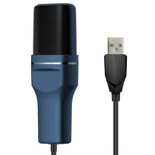 Kit de microphone USB à condensateur pour PC, micro de-Bleu