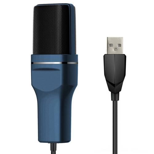 Kit de microphone USB à condensateur pour PC, micro de-Bleu