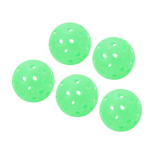 5 pièces de balles de pickleball luminescentes 74 mm extérieures vertes pour le sport