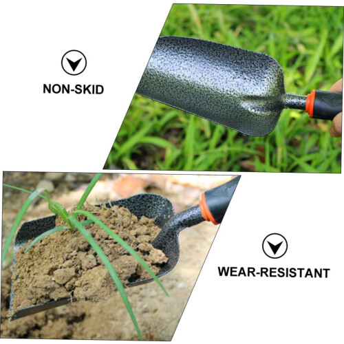 performance garden hand trowel weeding digging garden tools iron black 2