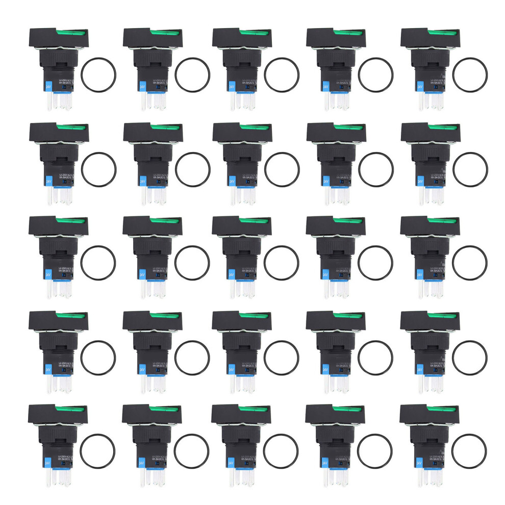 25Pcs Push Button Switch Self Locking Momentary