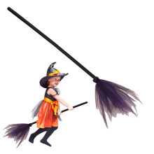 Party Fun: Adjustable Cute Witch Broom Prop Halloween & Carnival Ready