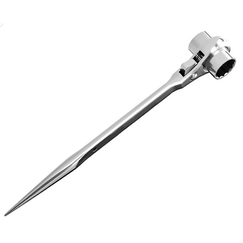 Scaffold Ratchet Double Ended Socket Ratcheting Podger Spud Wrench Flat Satin Crv 1921Mm 9382693956057