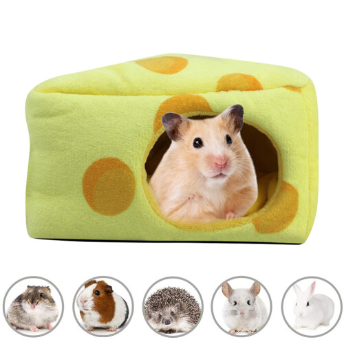 Hamster Nid d'hiver en forme de fromage, nid doux et isolant pour dormir 2