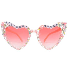 Birthday Queen Sunglasses with Rhinestones Hippie Glasses Birthday Girl