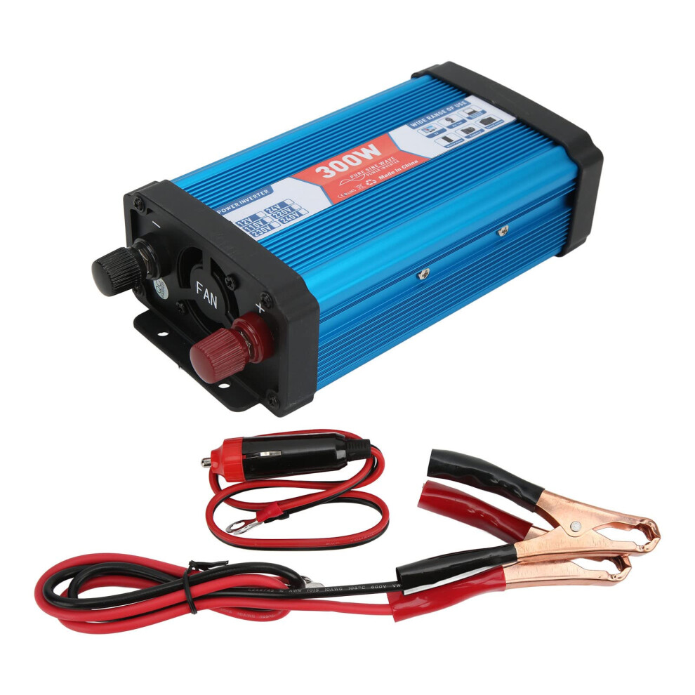 Voltage Converter 300W Continuous Inverter Blue Heatsink With Overload Protection Digital Display 12V To 220V For Boats 9347817258981