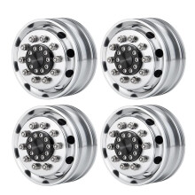 XUNJIAJIE Pack of 4 NonPowered RC Trailer Front Rims Alloy Wheels for Tamiya 1/14th Tractor RC Truck Car Trailer