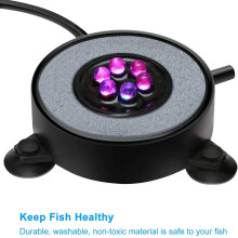 Luce a bolle rotonda per acquario con 6 LED a cambio di colore 1W 12V