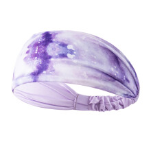 Faixa de cabeça tipo turbante com amarração tie-dye, elástica e com tecido de secagem rápida que mantém a testa aquecida e protegida. Um
