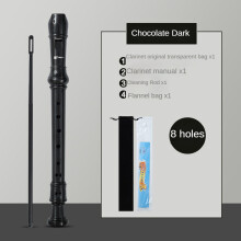 (Chocolate Black 8 Holes, Flannel bag) 8-Hole Clarionet Musical Instrument