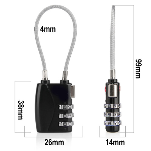 TSA Approved Mini Luggage Padlock with Password Setting - Zinc Alloy Security Lock 2
