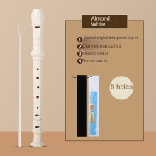 (Almond White 8 Holes, Flannel bag) 8-Hole Clarionet Musical Instrument