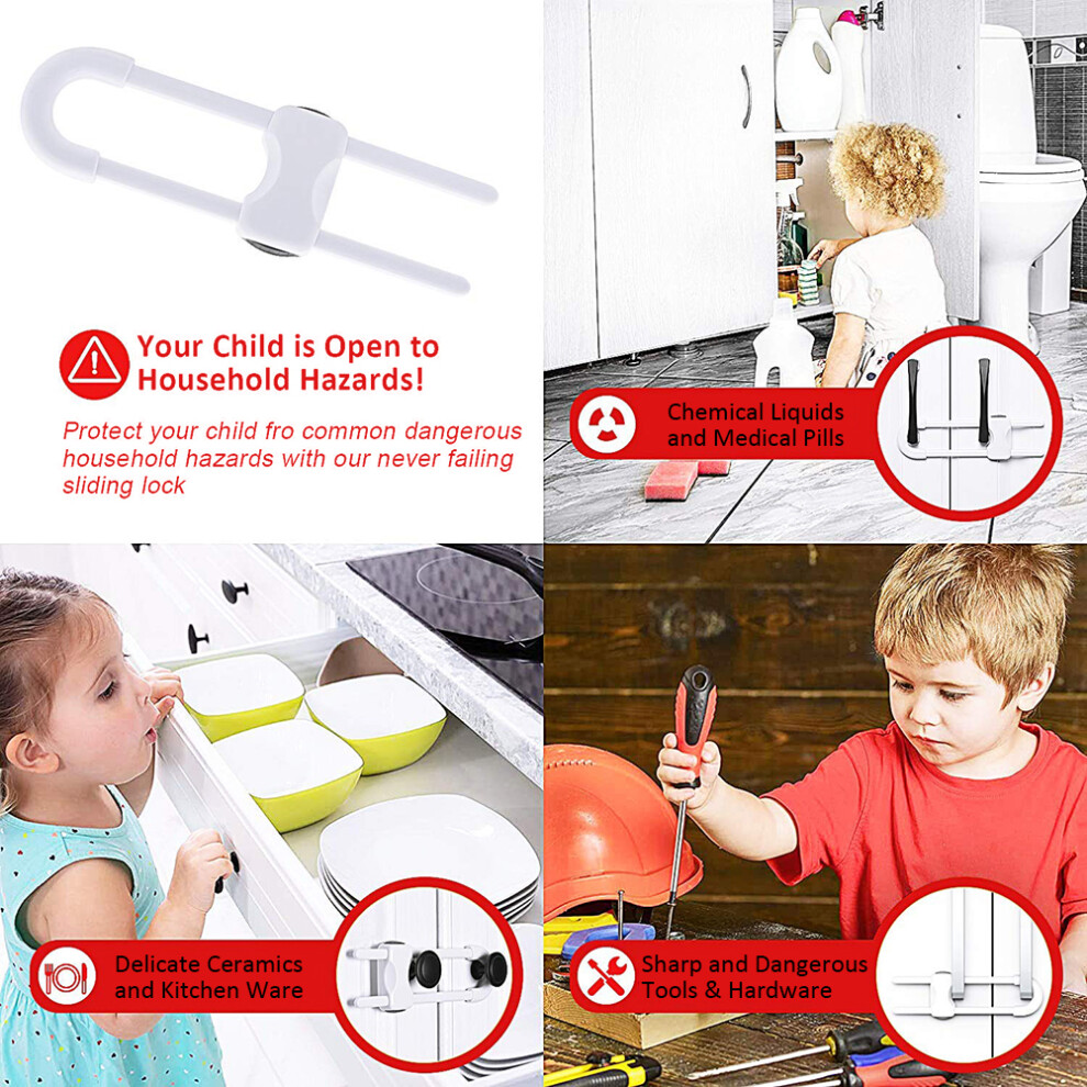 Sliding Cabinet Door Lock 1pcs U-Shaped Baby Safety Lock for Child Proofing