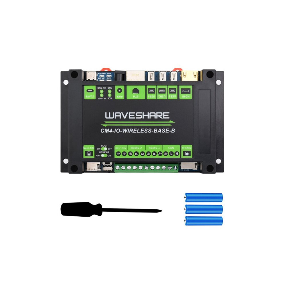 Waveshare Cm4 Industrial Iot Wireless Expansion Module 5G/4G With Ups Module Cm4-Io-Wireless-Base For Raspberry Pi Cm4 Black 6032906902021