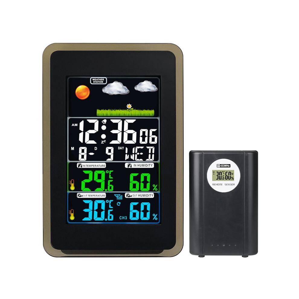 Weather Station Digital Clock Thermometer Hygrometer Weather Forecast Wireless Touch Screen Weather Monitoring 4712494471322
