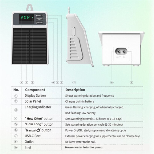 Solar Irrigation System for Garden Balcony Automatic Drip Irrigation System DIY Garden Watering System Drip Irrigation 2