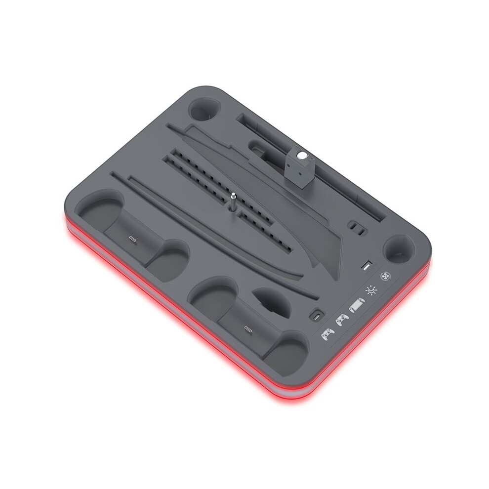 For Ps5/Ps5 Slim/Ps5 Pro Multi-Functional Charging Dock Station Vertical Stand Cooling Fan For Ps5 Console Charger C 4713298698328