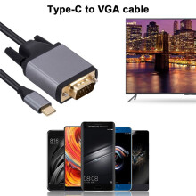 TYPE C to VGA Cable USB 3.1 to VGA Adapter 10Gbps HD Screen Cord for PC Laptop Monitor