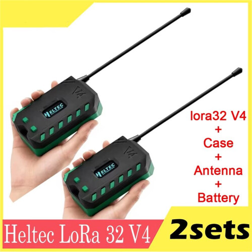 2Sets Heltec LoRa32 V4 Meshtastic Board + Battery + Case ESP32 WIFI BLE SX1262 LoRa OLED Solar Powered Dev-Board 1