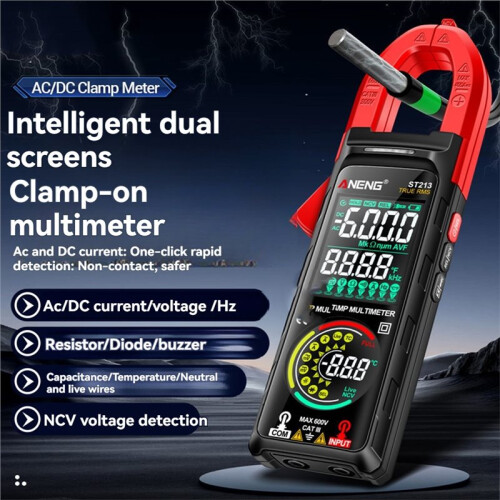 ANENG ST213 Multimeter  Digital Clamp Meter /AC Current Reverse Screen Dual Screen Display Non-Contact Tester Tools A 2
