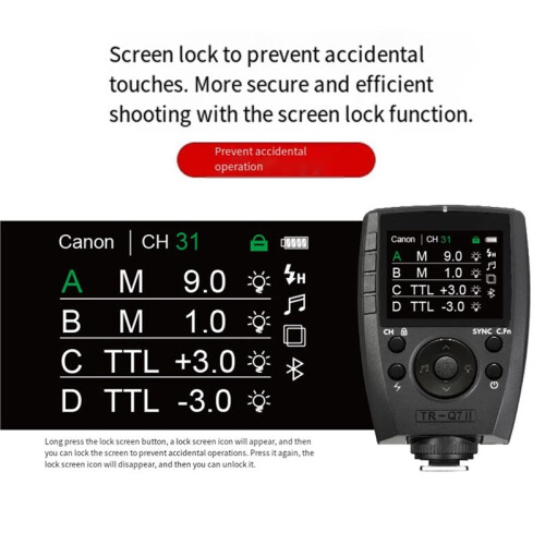 TR-Q7II 2.4G Wireless Trigger Transmitter Speedlite Flash Remote Controller TTL Flash Trigger for 1