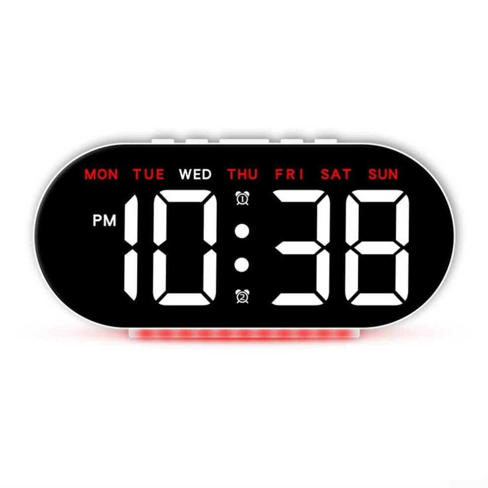 Ambient Led Digital Alarm Clock With Adjustable Snooze Function And Usb Charging (Wred) Light