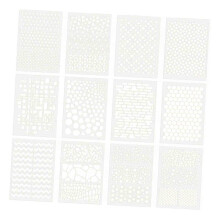 12Pcs Painting Stencils Set Hollow Templates for Planner Wooden Tables