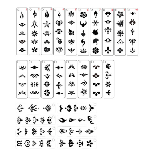 24 Pieces Face Paint Stencils Kit Stage Makeup Eyebrow for Performance