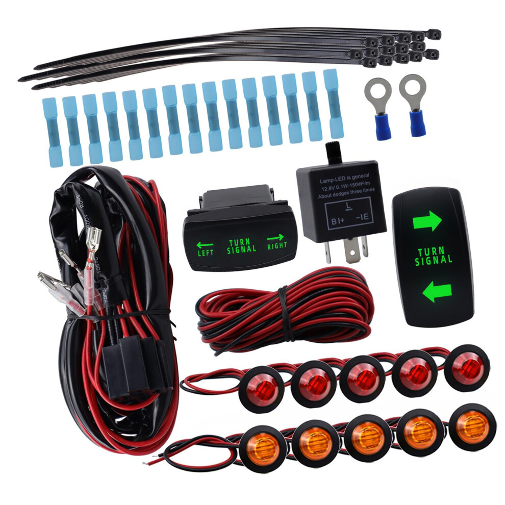 Atv Utv Turn Signal Kit Flasher Relay Wire Harness For Atv Utv Replace 6901423198548