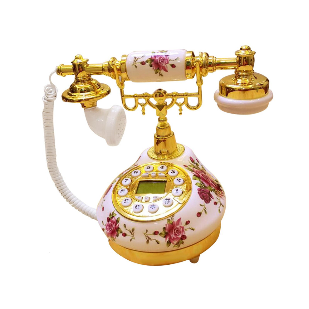 Antique Corded Telephone Home Office Use Push Button Dial Landline Tel 6901423190207