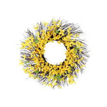 Yellow Flower Wreath Simple Spring Summer Wreath for Front Door Outdoo