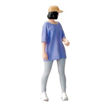 1:64 Girl Figure Pose Scene Resin Model for Collections Building Kits