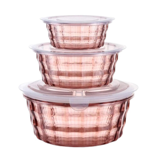 3 Pieces Salad Bowl Reusable Fruit Bowl for Steamed Vegetables Berries