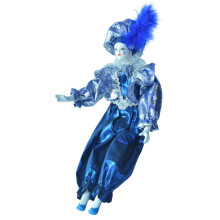 17.72'' Porcelain Clown Doll Delicate Harlequin Doll for Collection Fe