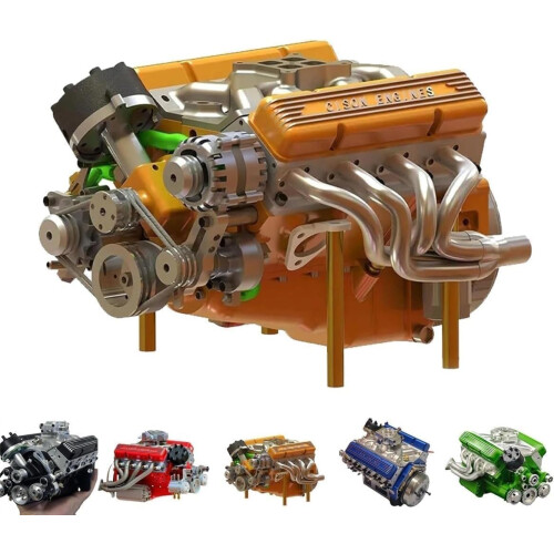 Cison V8 Engine Kit Gas, Gasoline OHV V8 SmallBlock Engine Model Kits