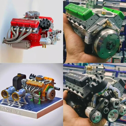 Cison V8 Engine Kit Gas, Gasoline OHV V8 SmallBlock Engine Model Kits 2