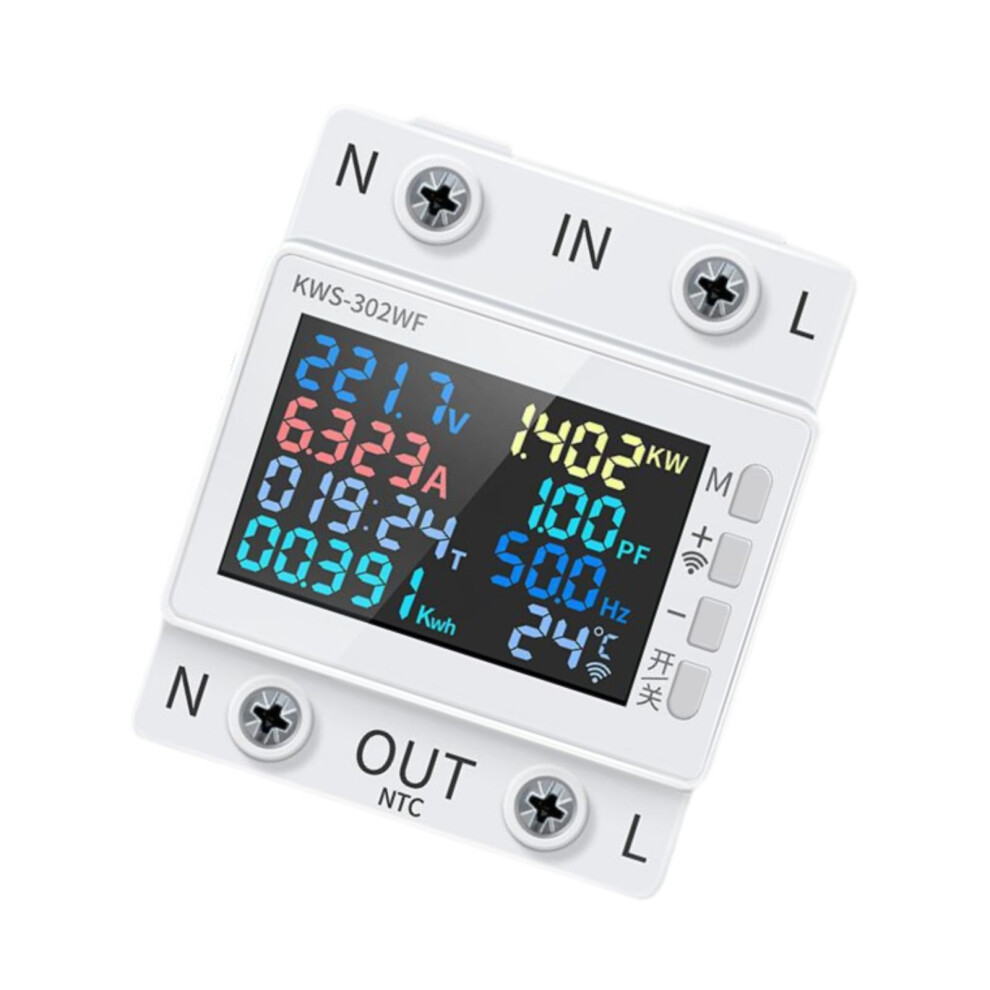 Din Rail Energy Meter 170-300V 63A Current Electricity Usage Meter 6901423241909