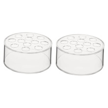2 Pieces Cylinder Clear Vase Low-profile Flower Holder for Table Decor