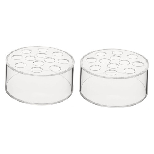 2 Pieces Cylinder Clear Vase Low-profile Flower Holder for Table Decor