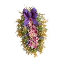Floral Swag Ornaments Realistic Texture Teardrop Wreath for Wall Room
