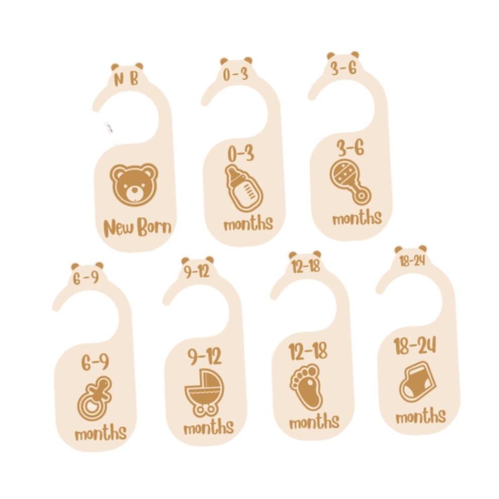 7 Pieces Baby Clothes Organizers Wood Hanger Dividers for Newborn Baby