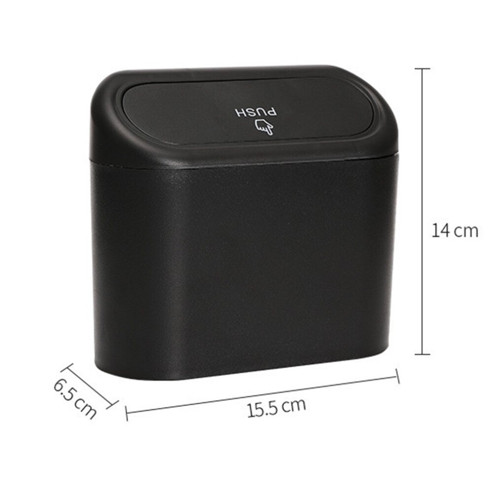 Compact Leak-Proof Hanging Car Trash Can With Push Lid & Bag Holder 6911382101602