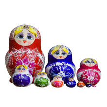 10 Pieces Russian Nesting Doll Hand Painted Stackable for Office Easte