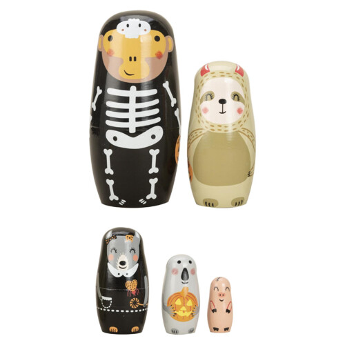 5Pcs Halloween Nesting Dolls Lovely Stacking for Easter Birthday Gift